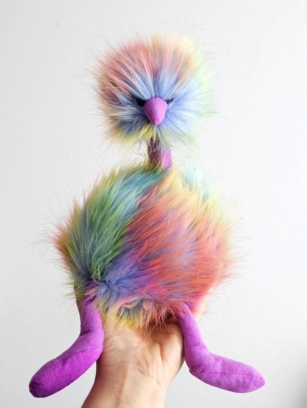 NWT Jellycat Rainbow Pom Pom Plush Bird Ostrich 13" Discontinued Collectible Toy